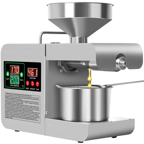 Cold Pressed Oil Machine, 600W Domestic Oil Press Machine, Electric Seed Oil Extractor Machine for Peanut Sesame Sunflower Seeds Coconut Soybean Oil Extractor Machine