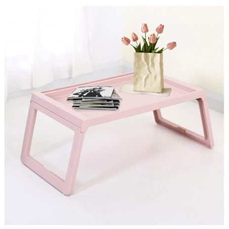 YPIOUREN FrüHstüCkstablett，Faltbare Laptoptisch，Betttablett Notebook，Klappbarer Lapdesk，Betttablett Klappbar Kunststoff，Zum FrüHstüCken, Lesen, Filme Schauen Im Bett/Sofa(Pink)