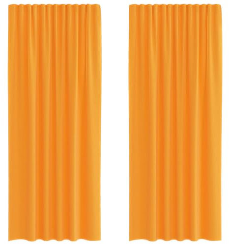 vidaXL Voile Vorhänge mit Schlaufen 2 STK. Orange 140x225 cm, Gardine, transparenter Vorhang, Fenster-Voile, Fensterdekoration