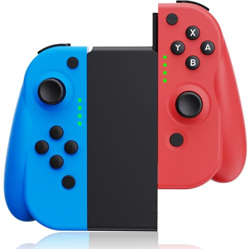 Yangame Mando Switch, Set 2 L/R Joystick inalámbrico con Doble Vibración/Giroscopio de 6 ejes, Gamepad para Switch/OLED/Lite