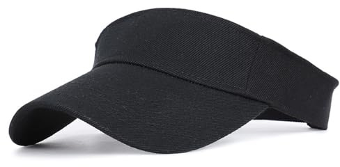 HERUAI Kids Sun Visor Hat for 4-10Y Boys Girls Summer Sport Beach Cap Adjustable Golf Tennis Sun Visor Cap Black