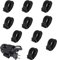 Hook and Loop Cable Straps, Black Self-Adhesive Nylon Cable Ties Securing with Buckles,Adjustable Reusable Heavy Duty Fastening Straps, 20x200mm