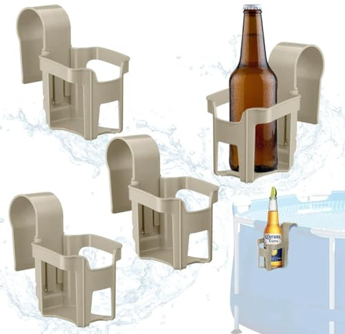 Pool Getränkehalter, 4 Stück Poolrand Getränkehalter aus Kunststoff, Multifunktionaler Poolside Cup Holder,Poolside Dosenhalter, Pool Becherhalter zum Abstellen von Getränken und Gegenständen