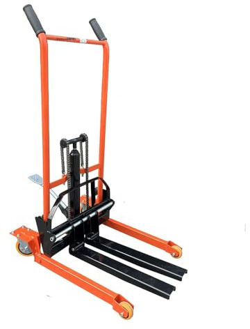 ZHIHUASMTBX Multifunctional Foldable Hydraulic Material Lift, Material Lift Winch Stacker,440 Lbs Capacity Hydraulic Material Lift 35 Lift Height with Swivel Casters