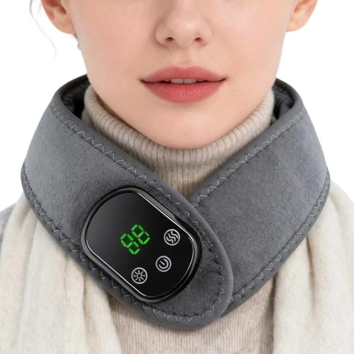 laxreheye Beheizter Halswirbelschal – Armband mit elektrischer Heizung mit | 5 Wärme-Einstellungen, beheiztes Nackenmassagegerät mit Vibration, für Männer und Frauen, ältere Menschen, Entspannung