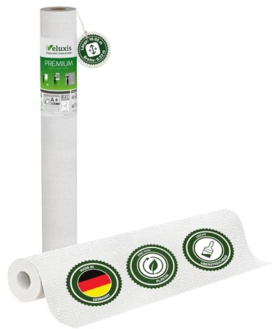 Veluxis Vliestapete Premium Textiloptik in Querstruktur – 10,05 m × 0,53 m | Renoviervlies Textiloptik in Querstruktur, rissüberbrückend, blickdicht, überstreichbar, Made in Germany I Veluxis ®
