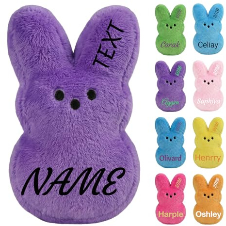 CGFN Personalisierter Kuscheltier Has, Geschenk für Kinder zu Ostern & Geburtstag, Plüschtier mit Namen & Datum Personalisierbar (Violett)