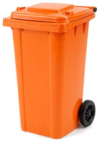 Oypla 240L Orange Wheelie Bin for Household Outdoor Garden Waste