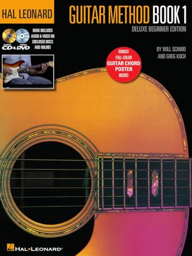 Hal Leonard Guitar Method - Book 1, Deluxe Beginner Edition: Includes Audio & Video on Discs and Online Plus Guitar Chord Poster