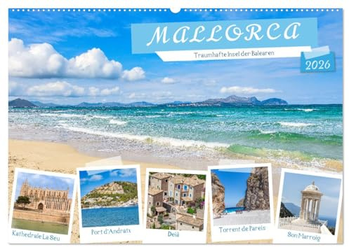 Mallorca - Traumhafte Insel der Balearen (Wandkalender 2026 DIN A2 quer), CALVENDO Monatskalender: Impressionen von der spanischen Trauminsel Mallorca. (CALVENDO Orte)
