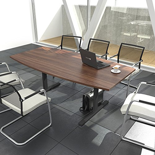 Weber Büroleben GmbH Easy Konferenztisch Bootsform 180x100 cm Nussbaum Besprechungstisch Tisch, Gestellfarbe:Anthrazit