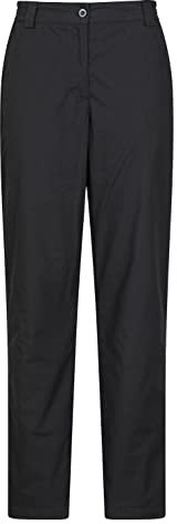 Mountain Warehouse Trek II Womens Trousers - Lightweight Trousers, Quick Drying Ladies Pants, Thermal Lining Casual Bottoms - for Trekking & Hiking Black Women's Size 18