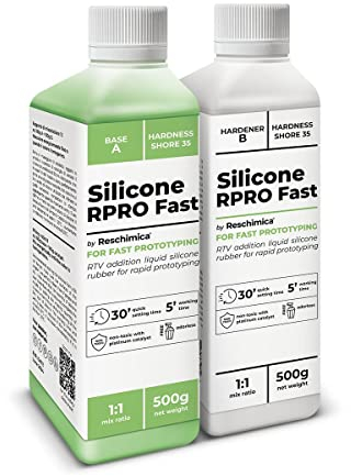 Gomma siliconica Super Rapida 1:1, R PRO FAST, non tossica, resistente alla rottura e semplice da usare, compatibile con resine, cera, gesso e cemento (1 kg)