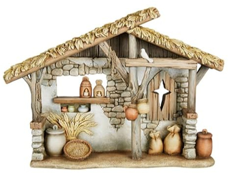 Avalon Gallery julkrubba till jul – Betlehem inomhus julkrubba, 31 x 22 cm, stabil/krubba
