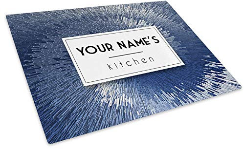 Personalised Glass Chopping Board Worktop Saver 40x30cm Add Your Own Text!