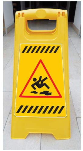 Chevalet de signalisation - Attention Sol Glissant - Risque de Chute - Dimensions 600x300mm