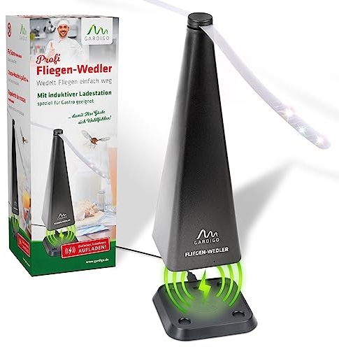 GARDIGO® Ventilateur Anti Mouches I Répulsif à Pales avec Station de Charge USB I Maintient Les Mouches, Moustiques, Guêpes Loin des Aliments I Idéal pour Maison, Barbecue, Restaurant
