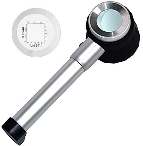 30x Lupen Handlupe mit 10-facher 30-facher Lupe, Lineal, Lupe mit Skala LED-Lichtskala, Schmucklupe uv Lupe dermatologie Lupe dermatoskop hautarzt