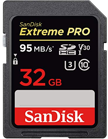 SanDisk Extreme PRO 32GB SDHC Memory Card up to 95MB/s, UHS-I, Class 10, U3, V30