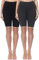 Merry Style Damen Sport Leggings kurz Sportleggings Radlerhose Sporthose aus Baumwolle 2 Pack MS10-200 (Schwarz/Graphite(2Pack), XL)