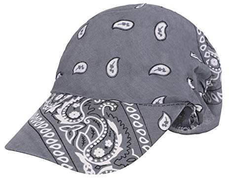 Turban Kappen Damen Bandana Cap Weiche Elastische Turban-Hut Sport Kopftücher Kopfbedeckung Beanie Cap Plissee Boho Turban Hut Mütze Schlafmütze für Frauen (Grau-hs)