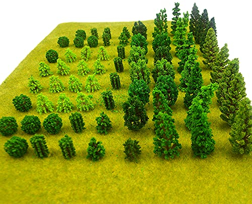 70pcs Mini Model Trees Train Scenery Mixed Miniature Trees Artificial Wargame Fake Tree Railroad Scenery Diorama Supplies Landscape