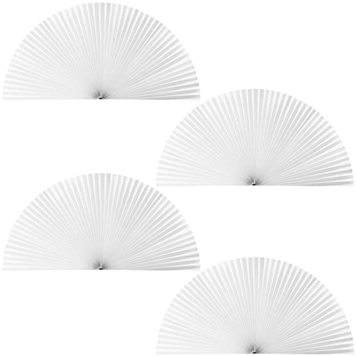 4 Packungen Bogen-Fensterplise, Lichtfilterung, plissiert, Verdunkelung, halbrund, Fensterschutz, gewölbte Fensterabdeckungen, gewölbte Fenstervorhänge, 183x91 cm, Weiß