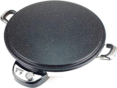 Neudorf Fladenbäcker Modell Granit (2300 W - ØBackfläche 50 cm)/ Temperaturregler (mit Thermostat) 50-265°C/Sac Crêpes Crêpe Yufka Katmer/Antihaftbeschichtung/Edelstahl Griffe & Sockel