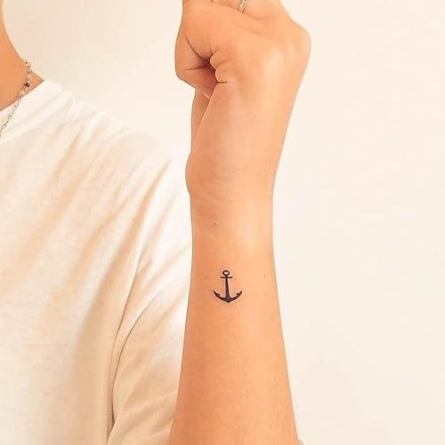 Inkster® Kleiner Anker Tattoo Doppelpack | Temporäres Tattoo mit EU-Kosmetikzertifizierung - das Original | wasserfest + vegan | revolutionäres 2-Wochen-Tattoo | Klebetattoos + Fake Tattoos