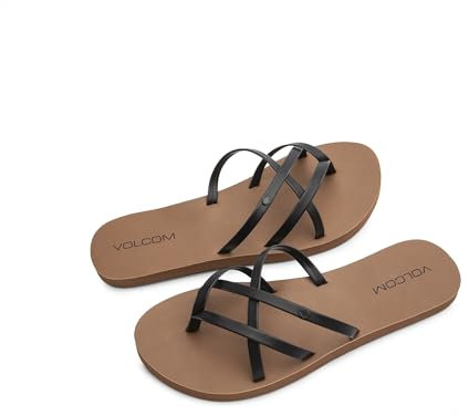 Volcom Damen School Strappy Flip Flop Flat Slide Sandal Flipflop, New Black, 39.5 EU