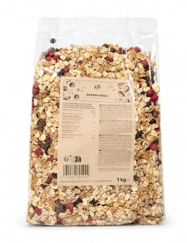 KoRo - muesli ai frutti di bosco con fiocchi di farro croccanti 1 kg - frutti di bosco essiccati - diversi fiocchi integrali - senza zuccheri aggiunti (contiene per natura zuccheri)