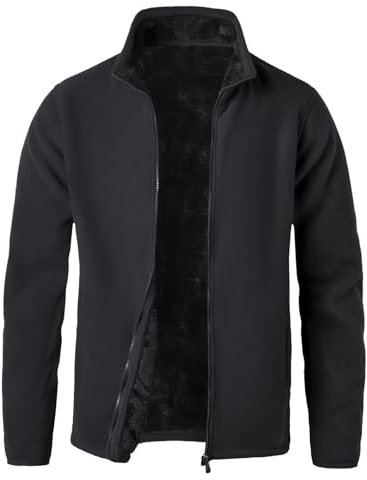 MeiLayM Giacca in Pile Uomo con Zip Integrale Giacca Calda Autunno Inverno Primavera Autunno Inverno Sport Giacca in Pile fodera imbottitaGiacca in pile in con Tasche con Cerniera