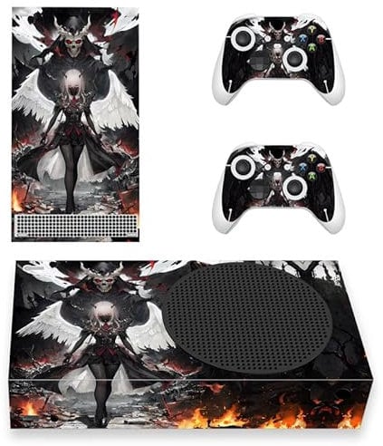 playvital Custom Vinyl Skins for Xbox Series S, Wrap Decal Cover Stickers for Xbox Series S Console Controller - Darkness Angel