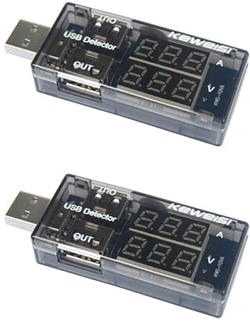 2st Usb-ladegeräte Prüfer Usb-tester Steckdosentester Spannungsmesser Tester Stromzähler Tester Usb Ein Ladegerät Stift-ladegerät Spannungswächter Kabel Spannungsdetektor