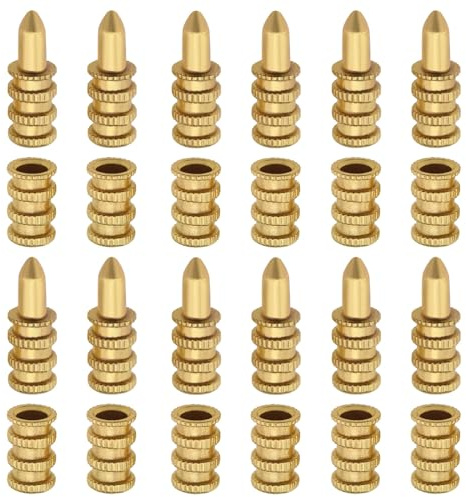 eMagTech 20pcs Connecteurs de Manchon Boulon de Table Perçage Précis Point Central ensemble de Cuivre pour Table à Manger Loquet Goupilles de Cheville Meubles en Bois Armoire Table Chaise