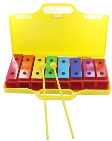 8-Ton Xylophon für Kinder, Buntes Glockenspiel mit 2 Schlägeln | Aluminium- und Kunststoffkonstruktion, präzise Stimmung für klare Töne, verstellbare Klangfarbe, stabiles Resonanzsystem