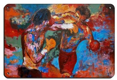 OakiTa Rocky Balboa Vs Apollo Creed Blechschild, Vintage-Stil, Metall, Pub, Club, Café, Bar, Zuhause, Wandkunst, Dekoration, Poster, Retro, 20 x 30 cm
