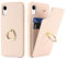 SailorTech für iPhone XR Handyhülle mit Kreditkartenhalter für Frauen, iPhone XR Hülle Ring-Ständer Kartenschlitze Standfunktion Modische Tasche für Männer - Beige