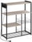 VASAGLE Küchenregal mit Steckdosen, Standregal mit 2 Metallkörben, Bäckerregal mit Haken, Regalablagen, 35 x 80 x 93,5 cm, Industrie-Design, Greige meliert-tintenschwarz KKS196K02