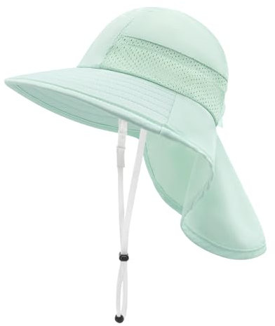 SEYUFN Bébé Chapeau de Soleil Fille Garçon Chapeau de Cou Protection Enfants Chapeaux de Seau Respirant Bébé Fille Chapeau de Plage Chapeaux d'été pour Tout-Petits (M (2-6 Ans), A-Vert Clair)