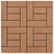 Swpsd Brown 11 pcs 30 x 30 cm Decking Tiles Decking Boards Flooring Deck for Patios, Balcony, Bathrooms, or Pool or Spa Area WPC 1 sqm