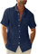 Generic Leinenhemd Herren Kurzarm Einfarbig Sommerhemd Casual Freizeit Herrenhemd Regular Atmungsaktiv Hemd Button Down T Shirt Slim Fit Sportshirt Lässiges Hawaiihemd Angebote des Tages Heute Sale