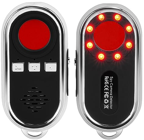 Towwoo Hidden Camera Detector, Hidden Camera Detector, LED Security Alarm with Flash Light, USB Rechargeable, Hidden Spy Microphone for Hotel Room, Public Bathroom, Locker Room Black