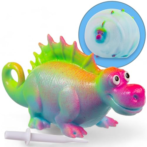 MIJOMA Dinosaurier Ballon-Ball: In 4 Kunterbunten Modellen - Spaß für Drinnen & Draußen, Spiel und Lernspielzeug, bis 30 cm aufblasbar, inkl. Aufblashilfe (1x Spinosaurus.)