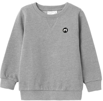 Name IT Jungen Nmmvimo Ls Sweat Bru Noos, Grey Melange, 110 EU