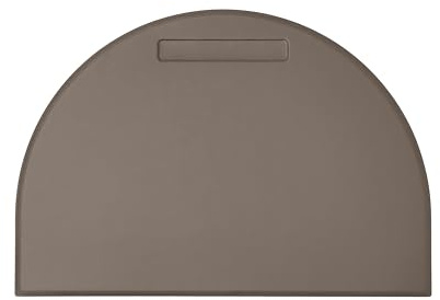 Eglooh - Diana - Schreibtischunterlage aus Leder Taupe Grau cm 80x50 - Mit halbrunder Form, Stiftfach und Handwerkliche Nähte - Made in Italy