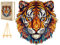 PASJO - Holzpuzzle Erwachsene mit Tigermotiv 300 Teile 35,5X34,6 cm - Geschenkidee für Kinder - Holz Puzzle Tiger - Einzigartige Tierförmige Holz-Puzzle - Creative Jigsaw aus Holz für Erwachsene
