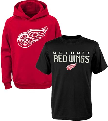 NHL Youth 8-20 Polyester Performance Primary Logo Hoodie & T-Shirt 2 Combo Pack Set