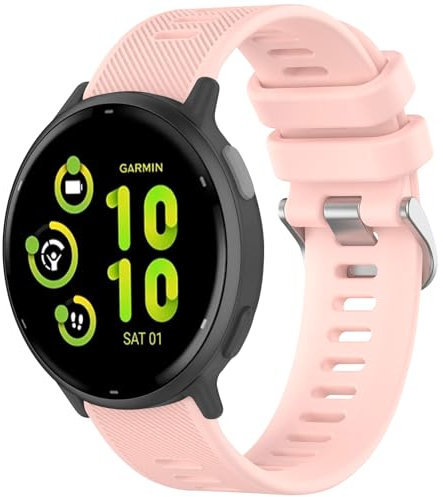Wanme Armband für Forerunner 55 / Forerunner 165, Vivoactive 5 / Vivoactive 3 / Vívomove HR/Sport für Damen Herren, 20mm Twill Silikon Armbänder Verstellbares Ersatzarmband