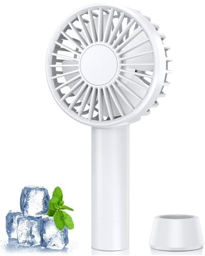 PALATALA Handheld Fan, Powerful Mini Fan Handheld 5 Speeds, Rechargeable Portable Fan with Lanyard & Stand, Electric Hand Held Fans for Home, Office, Travel, Ourdoor